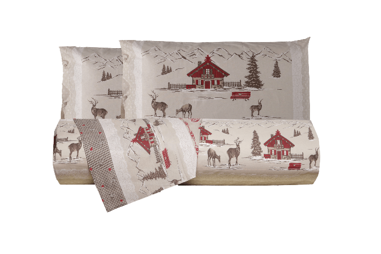 Set copripiumino federe letto parure copripiumino stampa fantasia 100% cotone Made in Italy COUNTRY BEIGE MATRIMONIALE