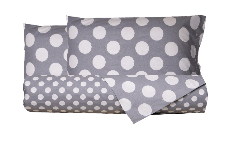 Set copripiumino federe letto parure copripiumino stampa fantasia 100% cotone Made in Italy POIS GRIGIO PIAZZA E MEZZA Set copripiumino federe letto p