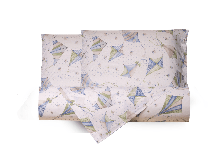 Set copripiumino federe letto parure copripiumino stampa fantasia 100% cotone Made in Italy AQUILONI AZZURRO MATRIMONIALE