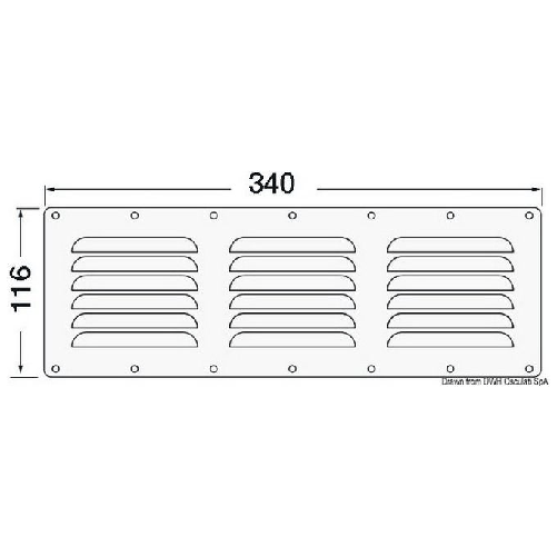 Griglia areazione 116 x 340 mm + antizanzare 53.021.13