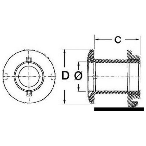 Scarico a mare inox 1'' 1-2 x 112 mm 17.422.85