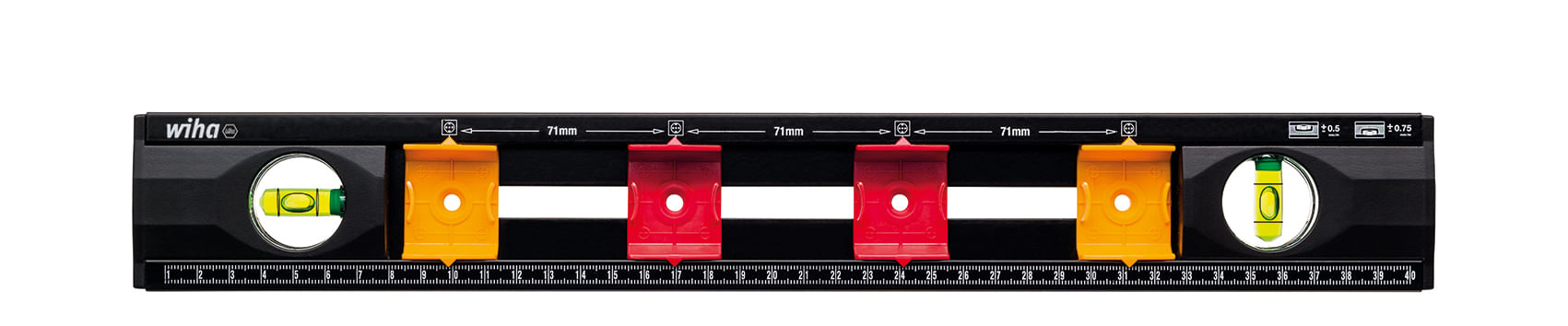 Wiha 42074 livella 0,4 m Nero, Arancione, Rosso