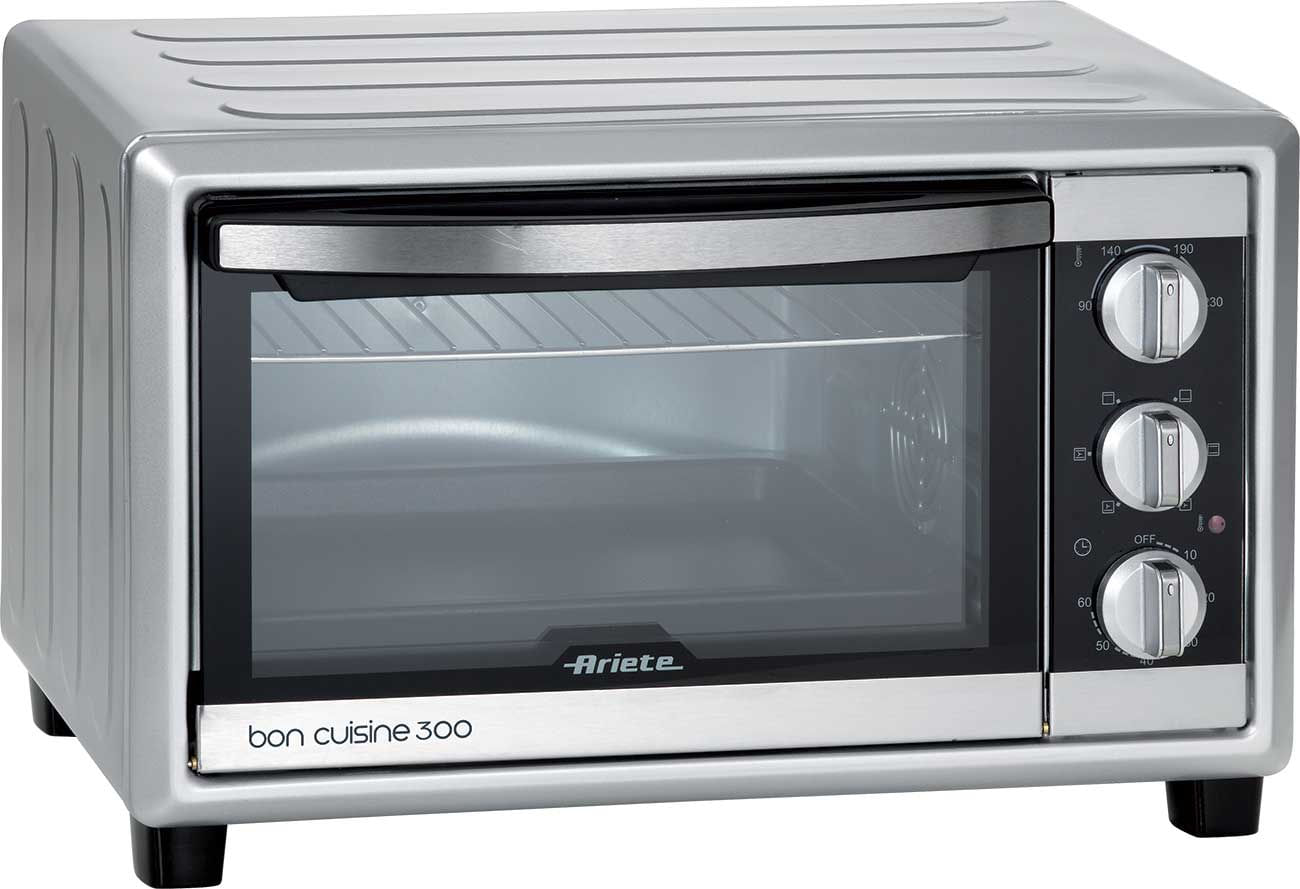 Ariete 985 Forno Elettrico Ventilato 30 litri - Bon Cuisine 300 - Doppio vetro - Temperatura max 230° - 1500 Watt - 6 posizioni cottura - Timer 60’