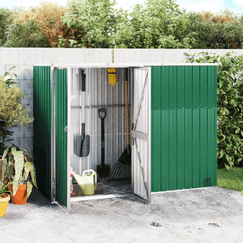 VidaXL Capanno per Attrezzi Verde 225x89x161 cm in Acciaio Zincato
