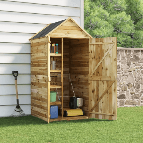 VidaXL Ripostiglio Attrezzi Giardino con Porta 107x107x220 cm in Pino