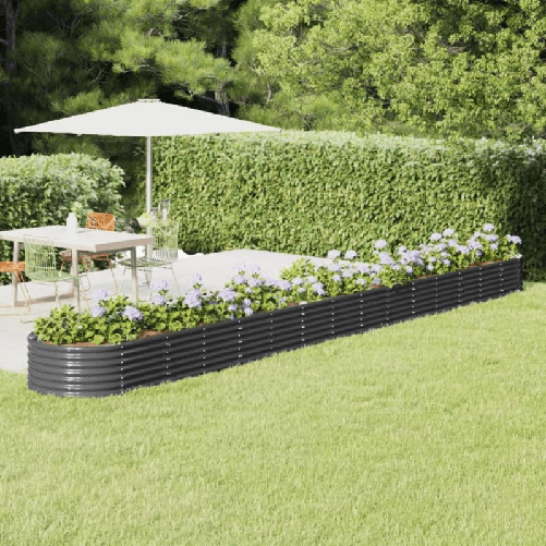VidaXL Letto da Giardino in Acciaio a Polvere 620x80x36 cm Antracite