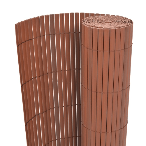 vidaXL Recinzione da Giardino a Doppio Lato in PVC 90x500 cm Marrone