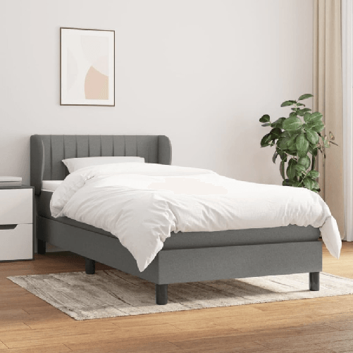 VidaXL Giroletto a Molle con Materasso Grigio Scuro 90x190 cm Tessuto