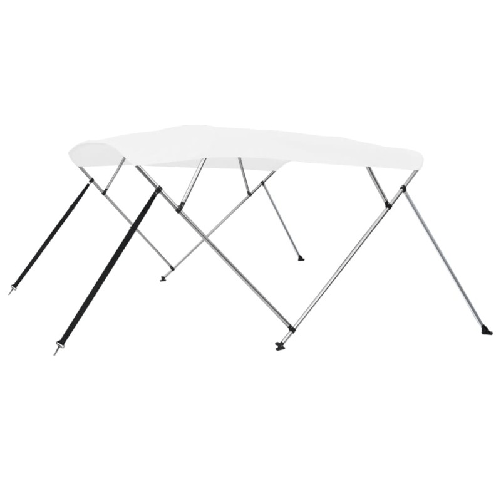vidaXL Bimini di Prua con Tendalino a 4 Archi Bianco 243x210x137 cm