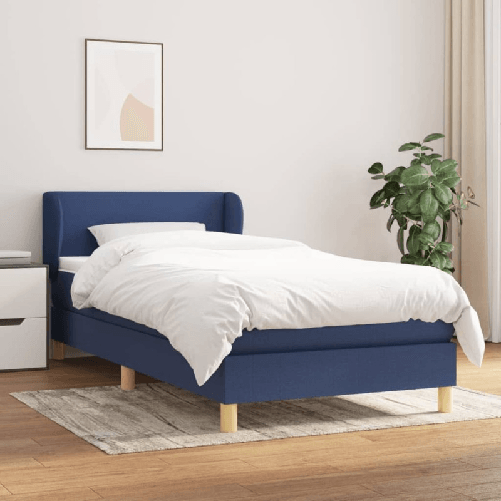 Giroletto a Molle con Materasso Blu 100x200 cm in Tessuto
