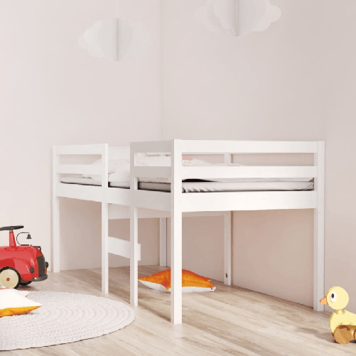 VidaXL Letto a Soppalco Bianco 80x200 cm in Legno Massello di Pino