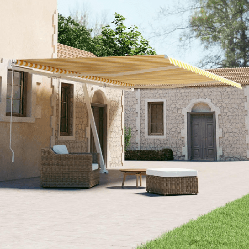 VidaXL Tenda da Sole Autoportante Automatica 500x300 cm Gialla Bianca