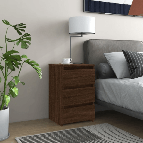 vidaXL Comodino Rovere Marrone 40x35x62,5 cm in Legno Multistrato