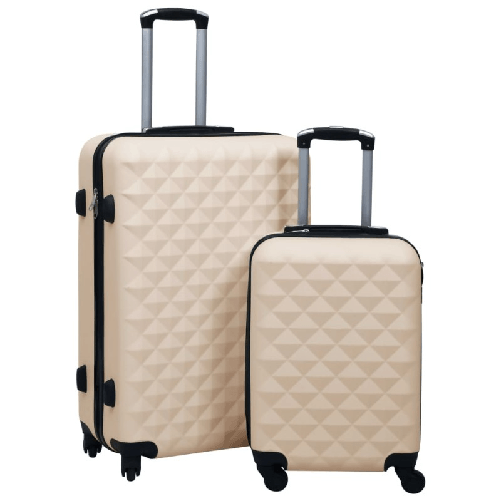 vidaXL Set Valigie Trolley a Custodia Rigida 2 pz Oro in ABS