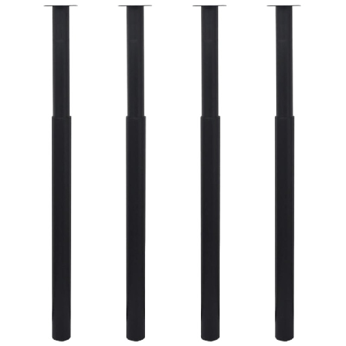 vidaXL Gambe Telescopiche per Tavolo 4 pz Nero 710-1100 mm