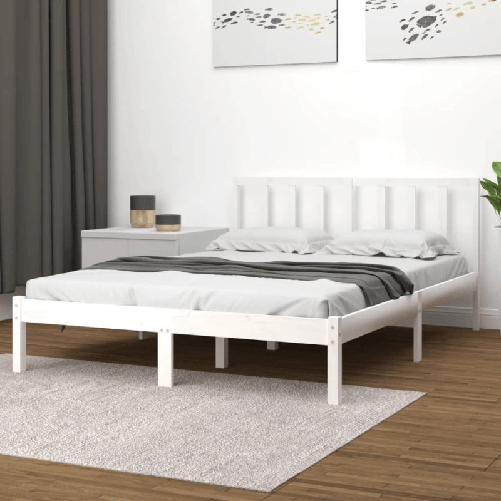 VidaXL Giroletto Bianco in Legno Massello di Pino 120x200 cm