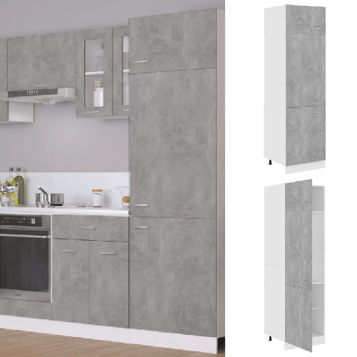vidaXL Armadio per Frigo Grigio Cemento 60x57x207 cm in Truciolato