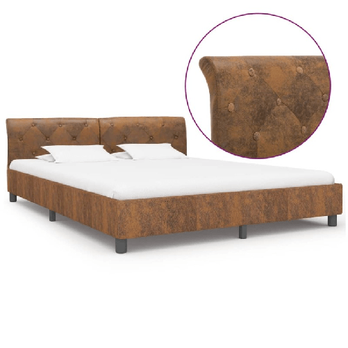 VidaXL Giroletto Marrone in Similpelle Scamosciata 160x200 cm