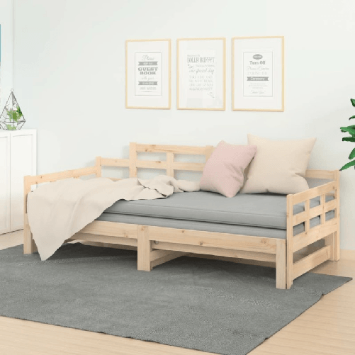 VidaXL Dormeuse Estraibile in Legno Massello di Pino 2x(80x200) cm