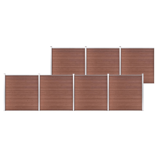 vidaXL Recinzione da Giardino in WPC 1218x186 cm Marrone