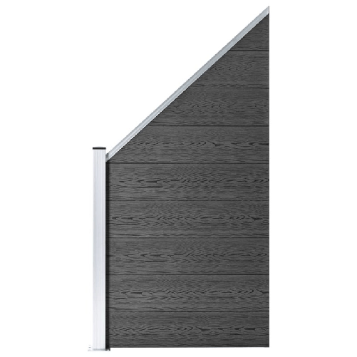 vidaXL Pannello di Recinzione in WPC 95x(105-180) cm Nero