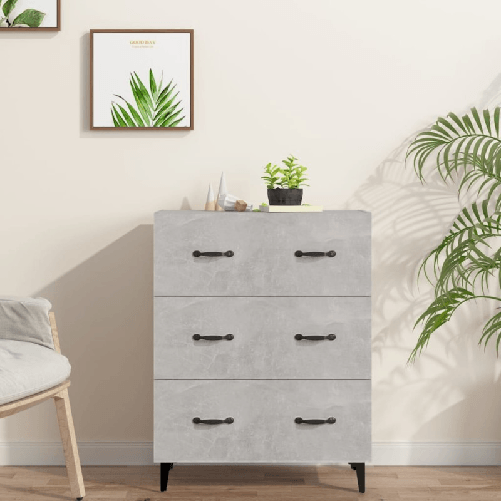 vidaXL Credenza Grigio Cemento 69,5x34x90 cm in Legno Multistrato