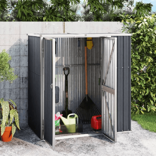 vidaXL Capanno per Attrezzi Antracite 161x89x161 cm Acciaio Zincato