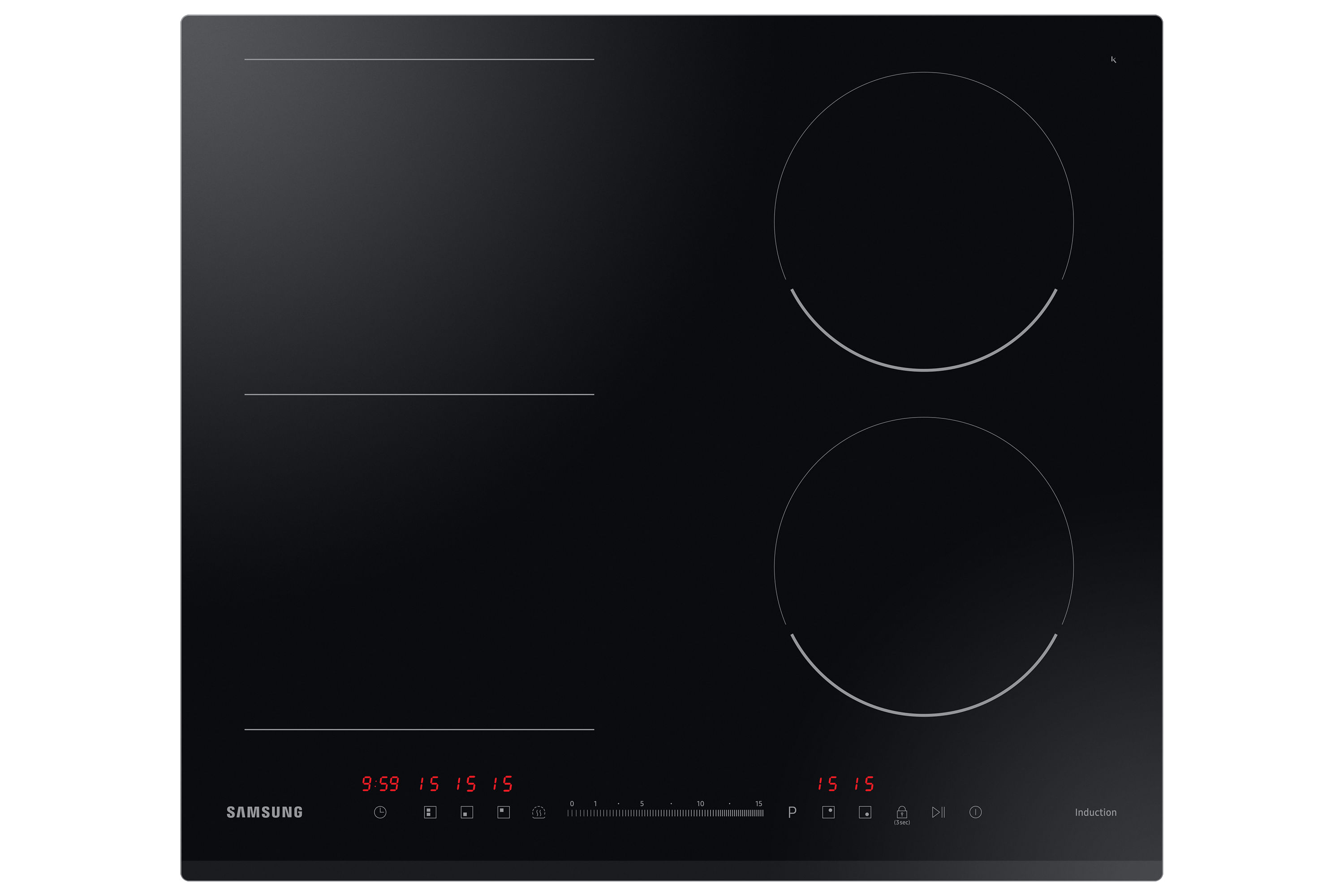 Samsung NZ64R3747BK Piano Cottura a Induzione Area Flex Zone Slide Touch Control Display LED 60 cm Nero