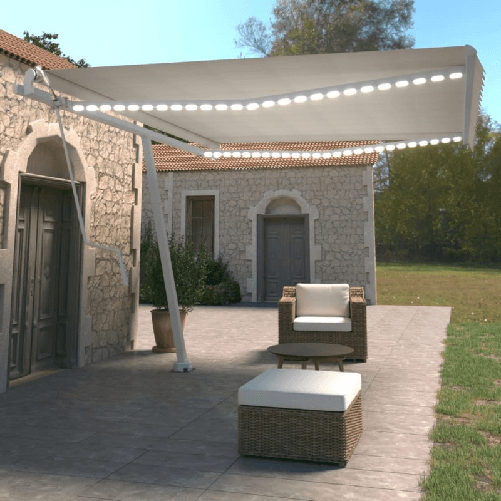VidaXL Tenda Automatica con Sensore Vento e LED 450x350 cm Crema