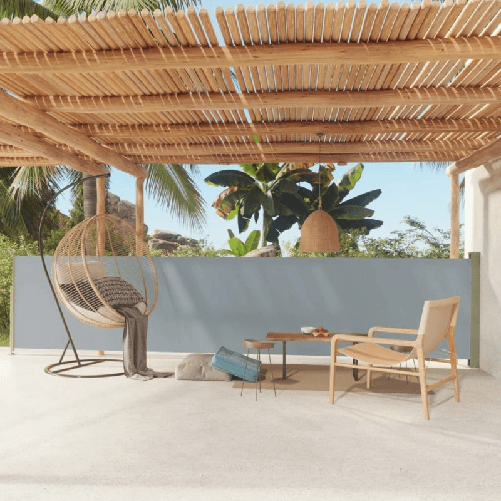 VidaXL Tenda Laterale Retrattile per Patio 117x600 cm Grigia