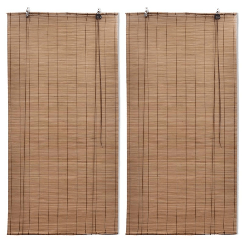 vidaXL Tende a Rullo in Bambù 2pz 80x160cm Marroni