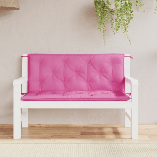 vidaXL Cuscini per Panca da Giardino 2 pz Rosa 120x50x7 cm in Tessuto