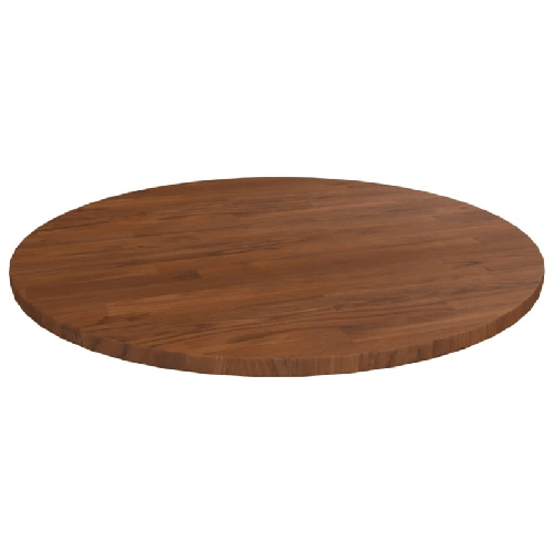 Piano Tavolo Rotondo Marrone Scuro Ø50x1,5 cm Rovere Trattato