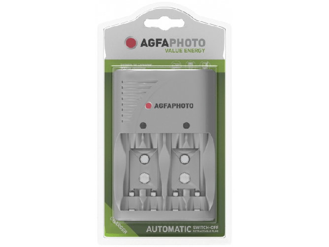 Agfa Photo AGFAPHOTO caricabatterie universale per batterie - senza batterie, per AA/AAA/9V, vendita al dettaglio