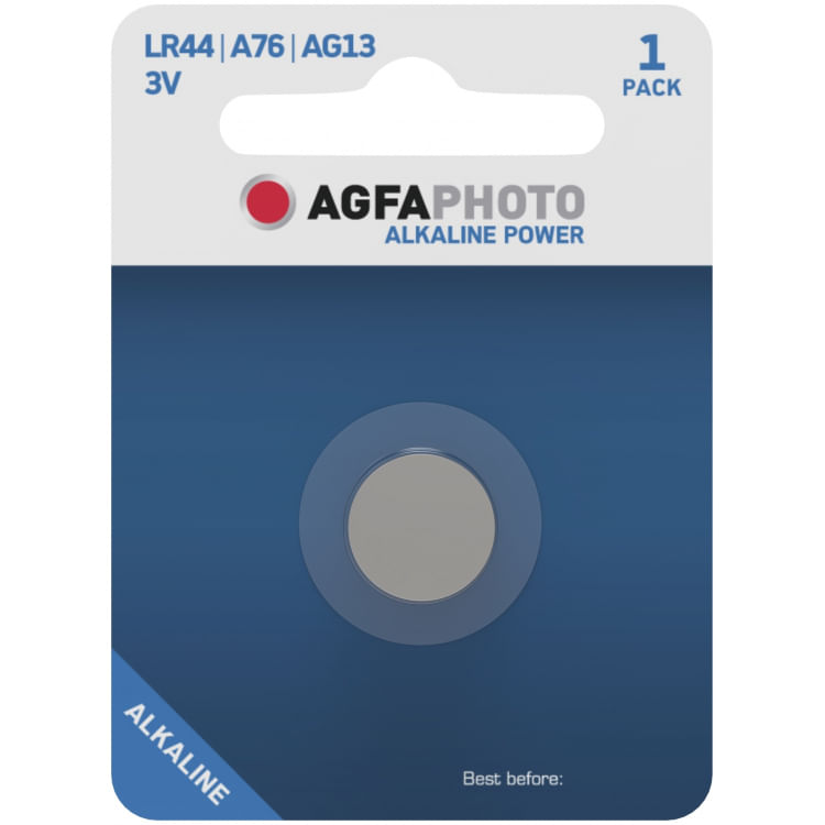 Agfa Photo AGFAPHOTO Batteria alcalina LR44/AG13 1,5 V Blister (confezione da 1) 150-803470 AgfaPhoto 150-803470 batteria per uso domestico Batteria m
