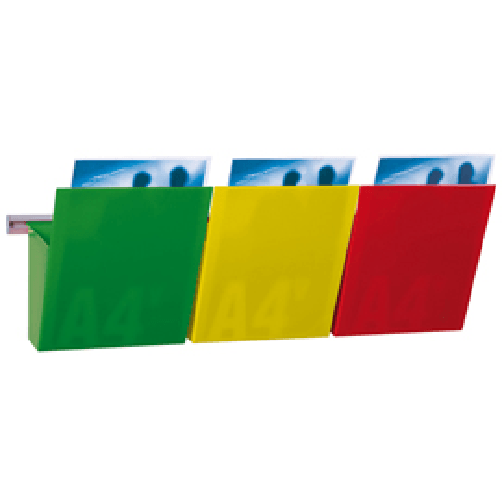 STUDIO T Kit Vision Kanban - larghezza 75 cm - 3 tasche A4 (rosso, giallo, verde) - Studio T