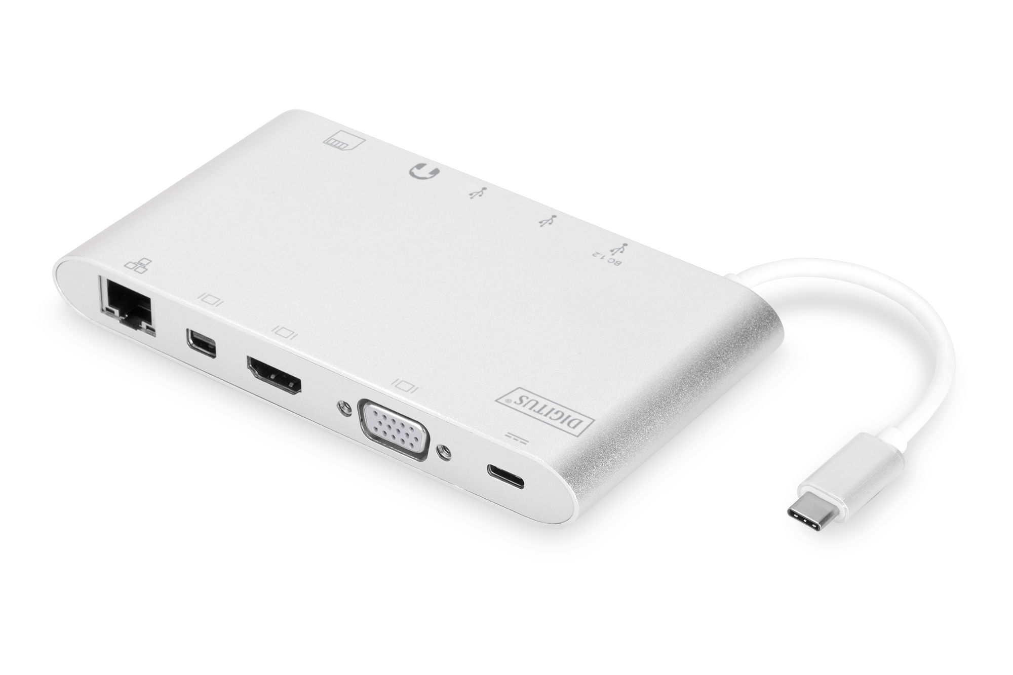 Digitus Universal Docking Station - USB-C - 11 Ports 3x video,1x USB-C - 3x USB3.0 - RJ45 - 2x card reader Digitus Docking Station universale, USB Typ