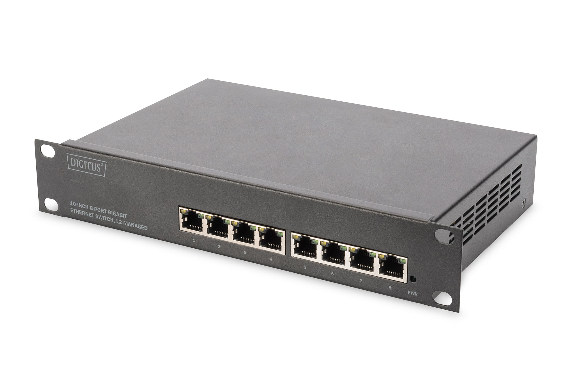 Digitus DN-80117 switch di rete Gestito L2+ Gigabit Ethernet (10-100-1000) Nero Digitus Switch Gigabit Ethernet PoE+ da 8 porte a 10 pollici, gestito