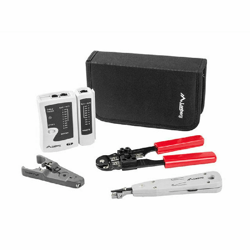 Lanberg KIT DE HERRAMIENTAS PARA REDES NT-0301 - TESTER - PELACABLES - CRIMPADORA - HERRAMIENTA DE I Lanberg Crimpatrice Lanberg NT-0301