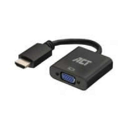 ACT Cavo adattatore video ACT AC7535 0,23 m HDMI Tipo A (Standaard) VGA (D-Sub) Nero