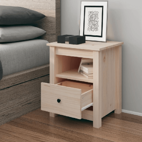 vidaXL Comodino 40x35x49 cm in Legno Massello di Pino