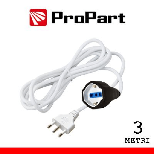 Propart Prolunga lineare bipasso-schuko/bipasso 3 metri spina 16A