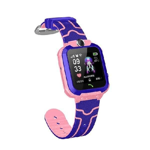 Smartwatch XO per bambini - taglia 1.44 - fotocamera frontale - cinturino in silicone - chiusura magnetica - rosa/viola