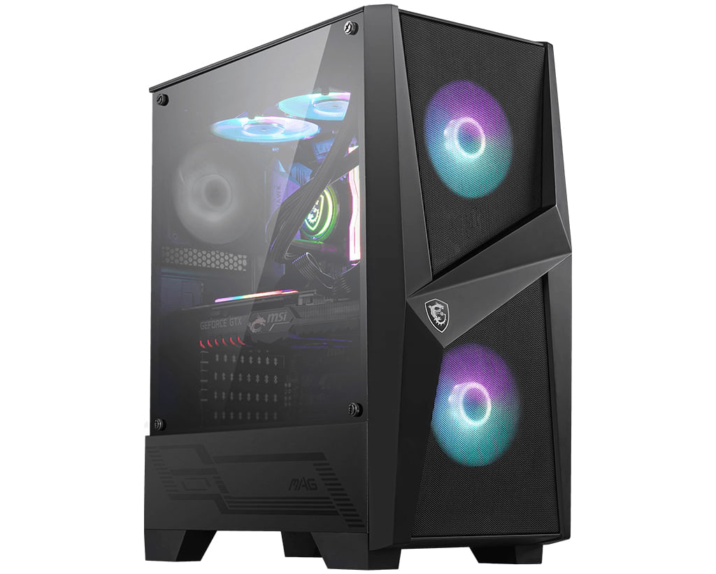 MSI 2x 120mm ARGB PWM Fan 1x 120mm Fan 1-4 ARGB Hub Mystic Light Sync Tempered Glass Panel ATX mATX mini-ITX