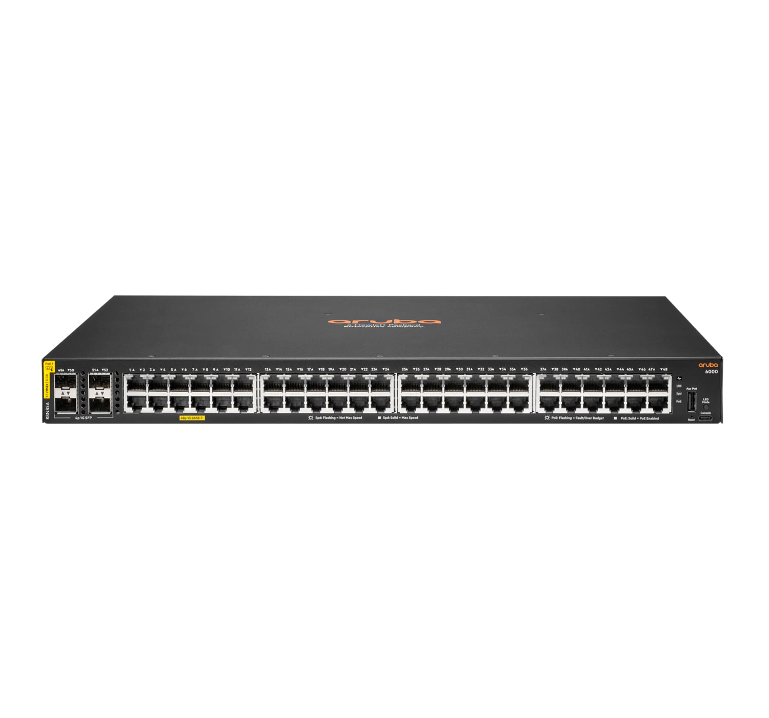 Hp Hewlett Packard Enterprise Aruba 6000 48G Class4 PoE 4SFP 370W Gestito L3 Gigabit Ethernet (10/100/1000 Aruba 6000 48G Class4 PoE 4SFP 370W Gestito