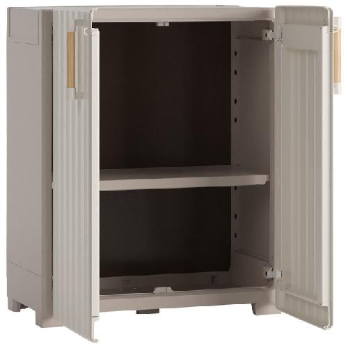 Keter Armadietto Portaoggetti Basso Groove Beige e Sabbia