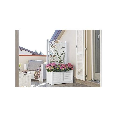 Bama Fioriera Separe' con Spalliera Bianca 80x42,5x150H Ideale per Separare e Abbellire i Tuoi Spazi Esterni