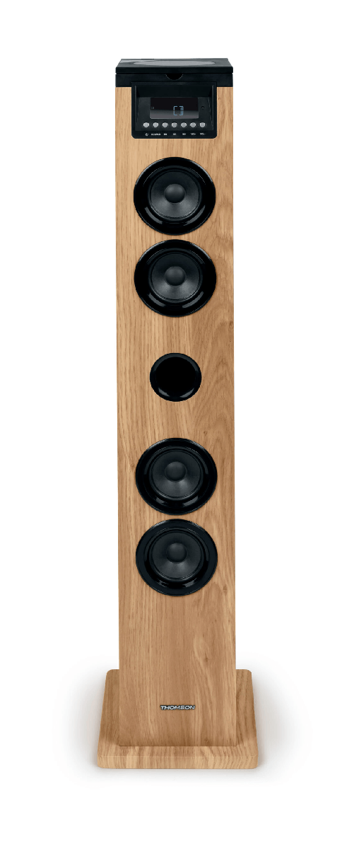 THOMSON SOUND TOWER 60W CD USB SD RADIO AUX MANDO LEGNO/NERO DS122CD