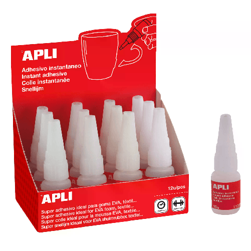 Apli Super Adesivo Istantaneo 10g - Asciugatura Rapida - Formula Resistente - Trasparente
