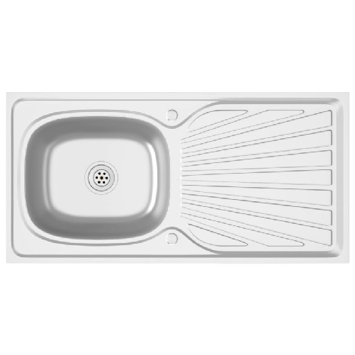 Lavello da Cucina con Scarico Argento 1000x500x155 mm Acciaio